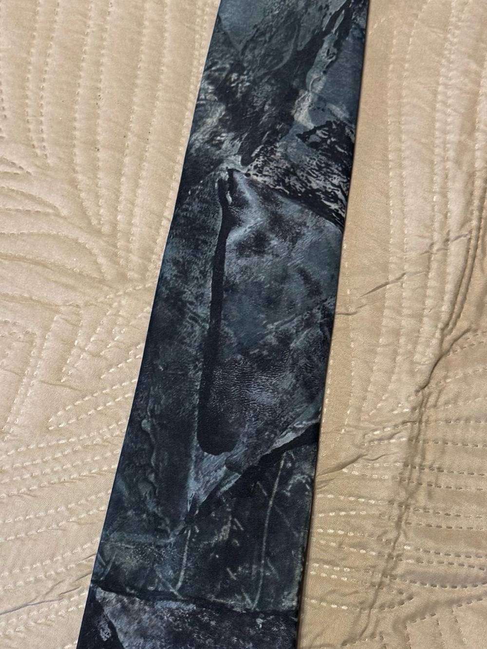 Tie Italian Handmade Silk Blue/Black Marble-Pattern for Men